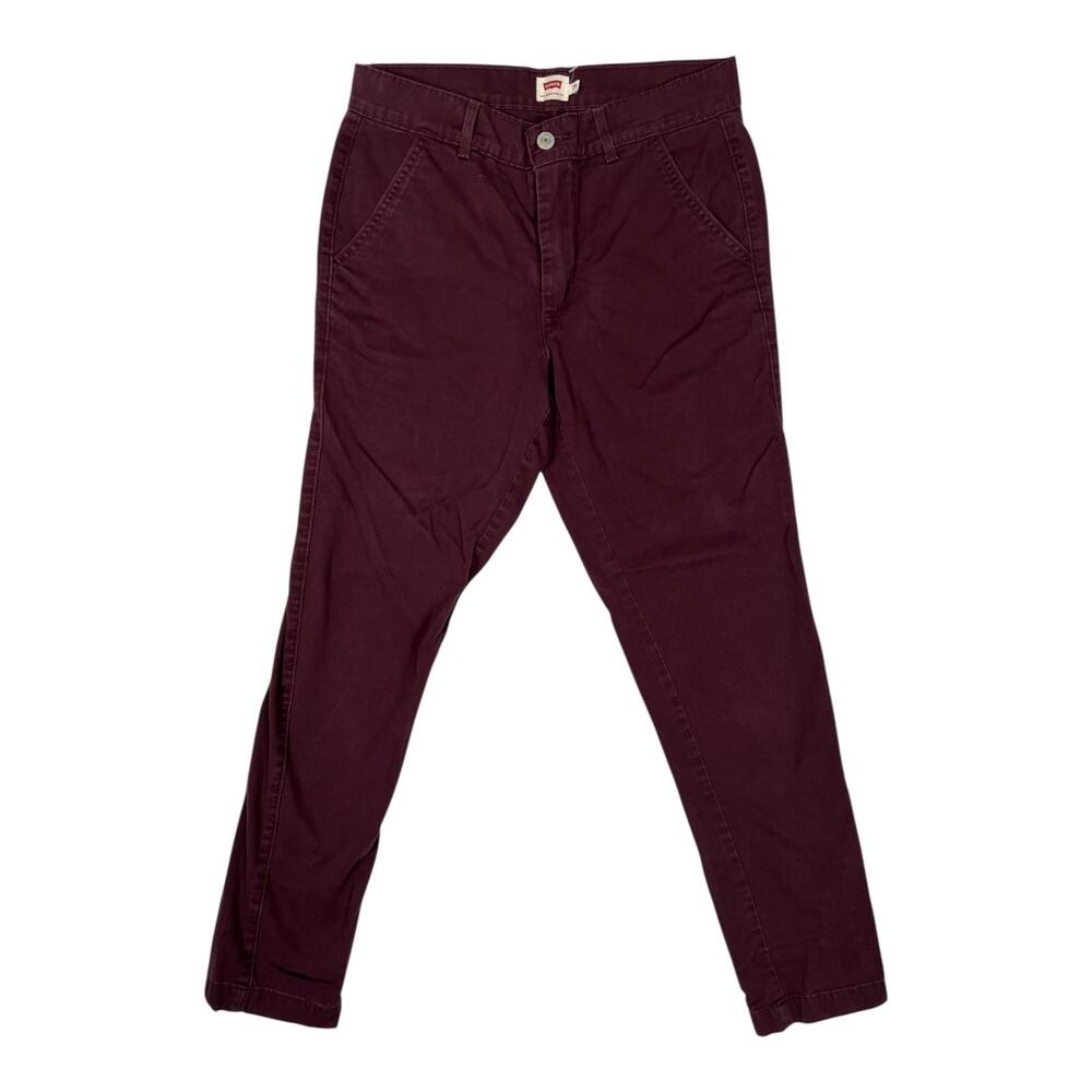 Levi's Pants Womens 26 Red Twill Chino Tapered Leg Stretch Casual Flat Front